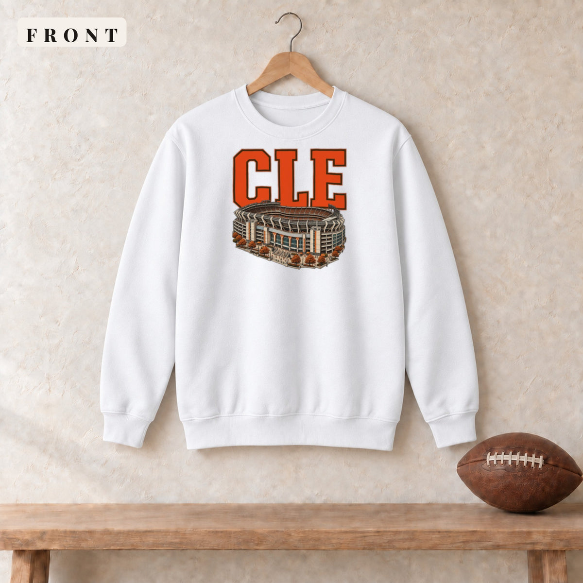 Crewneck · White · front · Cleveland Home Field Advantage crewneck in white