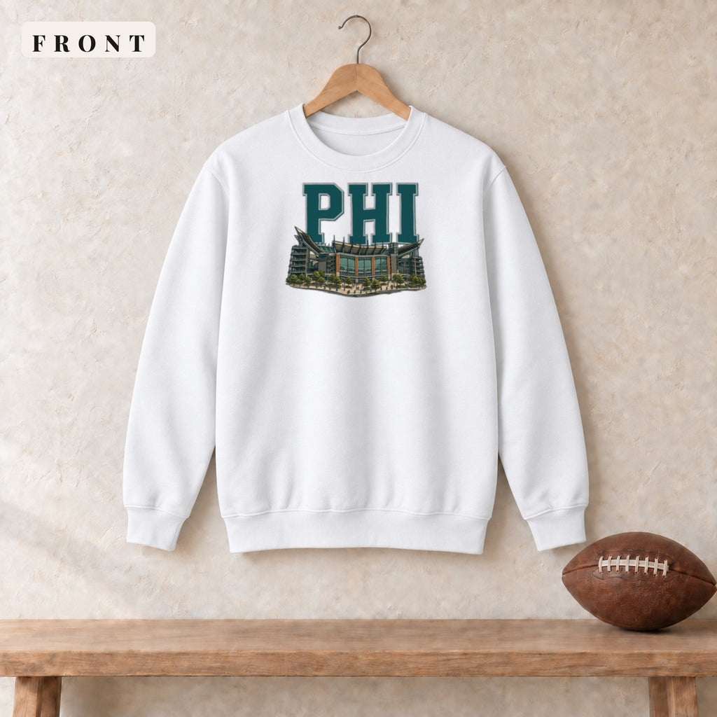 Crewneck · White · front · Philadelphia Home Field Advantage crewneck in white