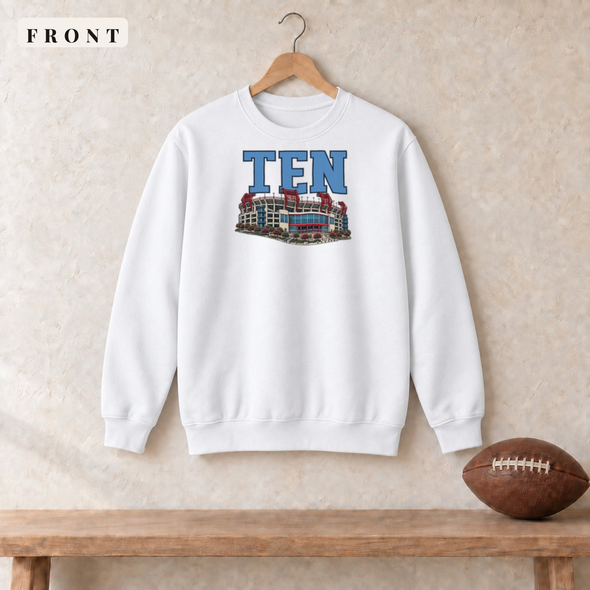 Crewneck · White · front · Tennessee Home Field Advantage crewneck in white