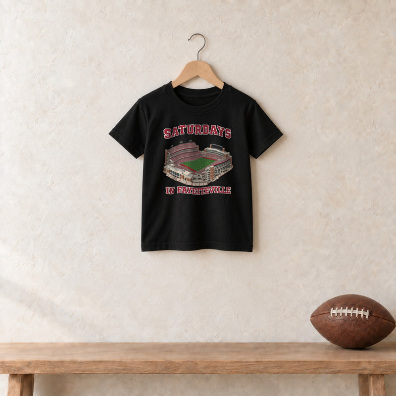 Color Black, Saturdays in Fayetteville Youth Classic Tee in black