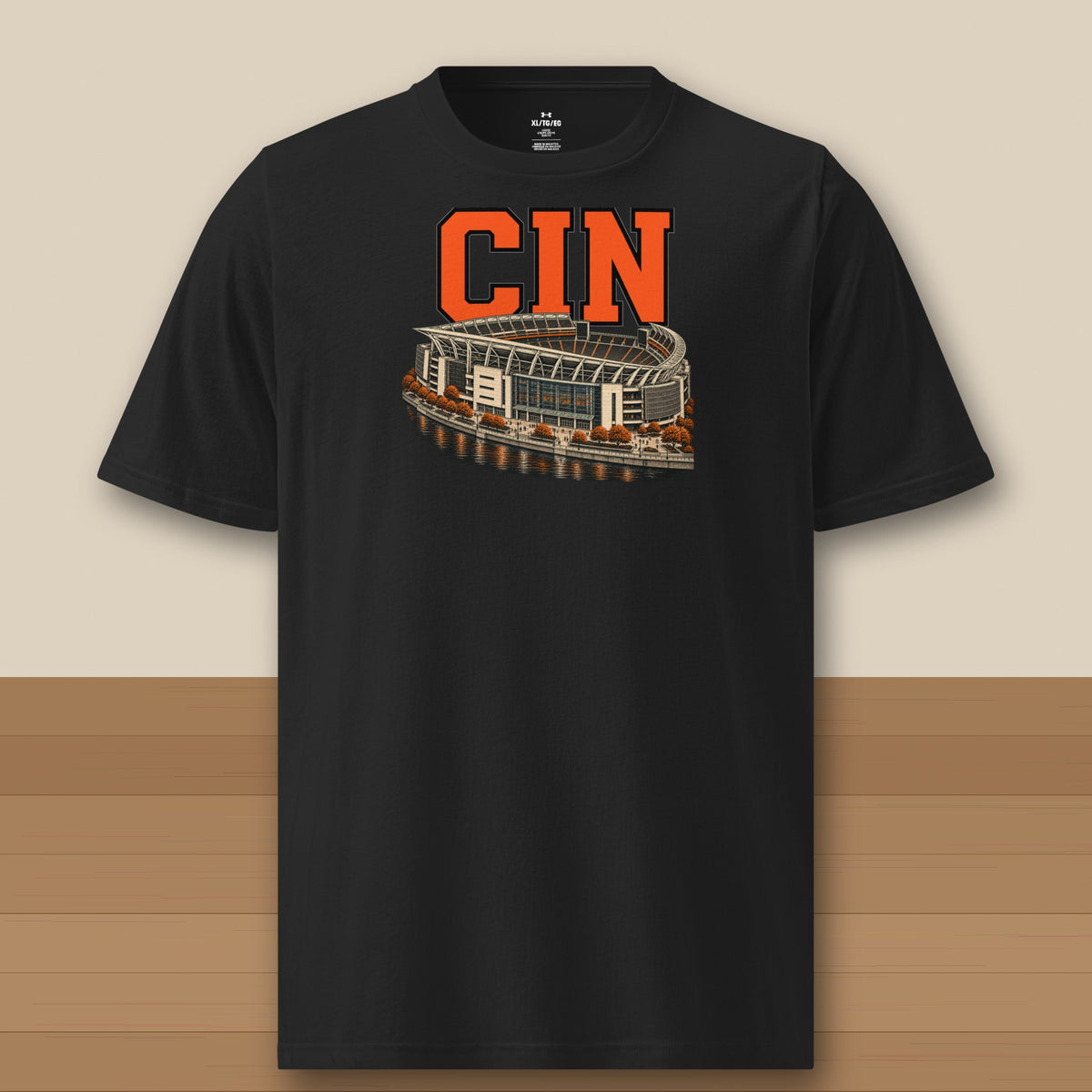 Under Armour Tee · Black · front · Cincinnati Home Field Advantage Under Armour tee in black