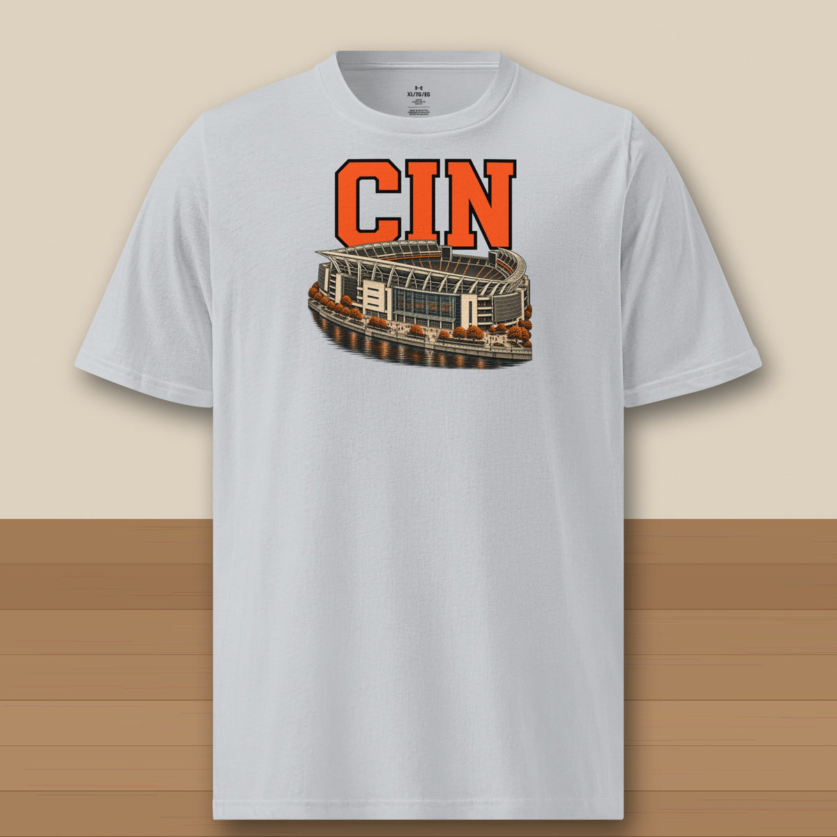 Under Armour Tee · Grey · front · Cincinnati Home Field Advantage Under Armour tee in grey