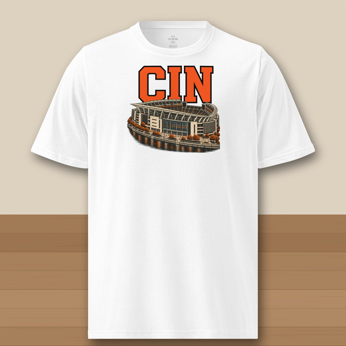 Under Armour Tee · White · front · Cincinnati Home Field Advantage Under Armour tee in white