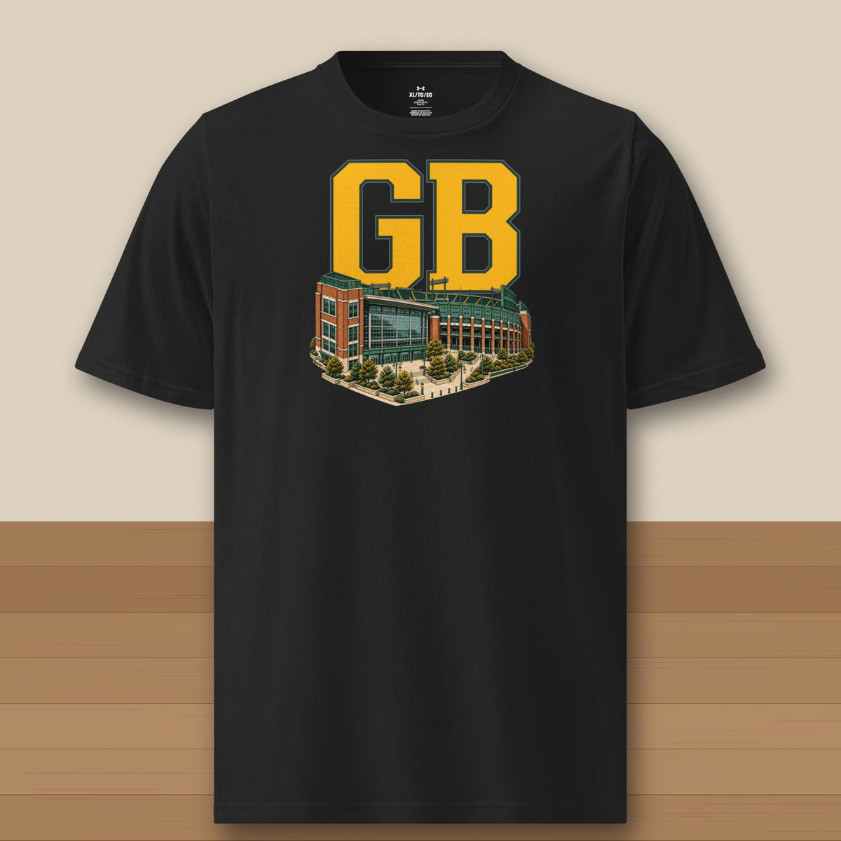 Under Armour Tee · Black · front · Green Bay Home Field Advantage Under Armour tee in black