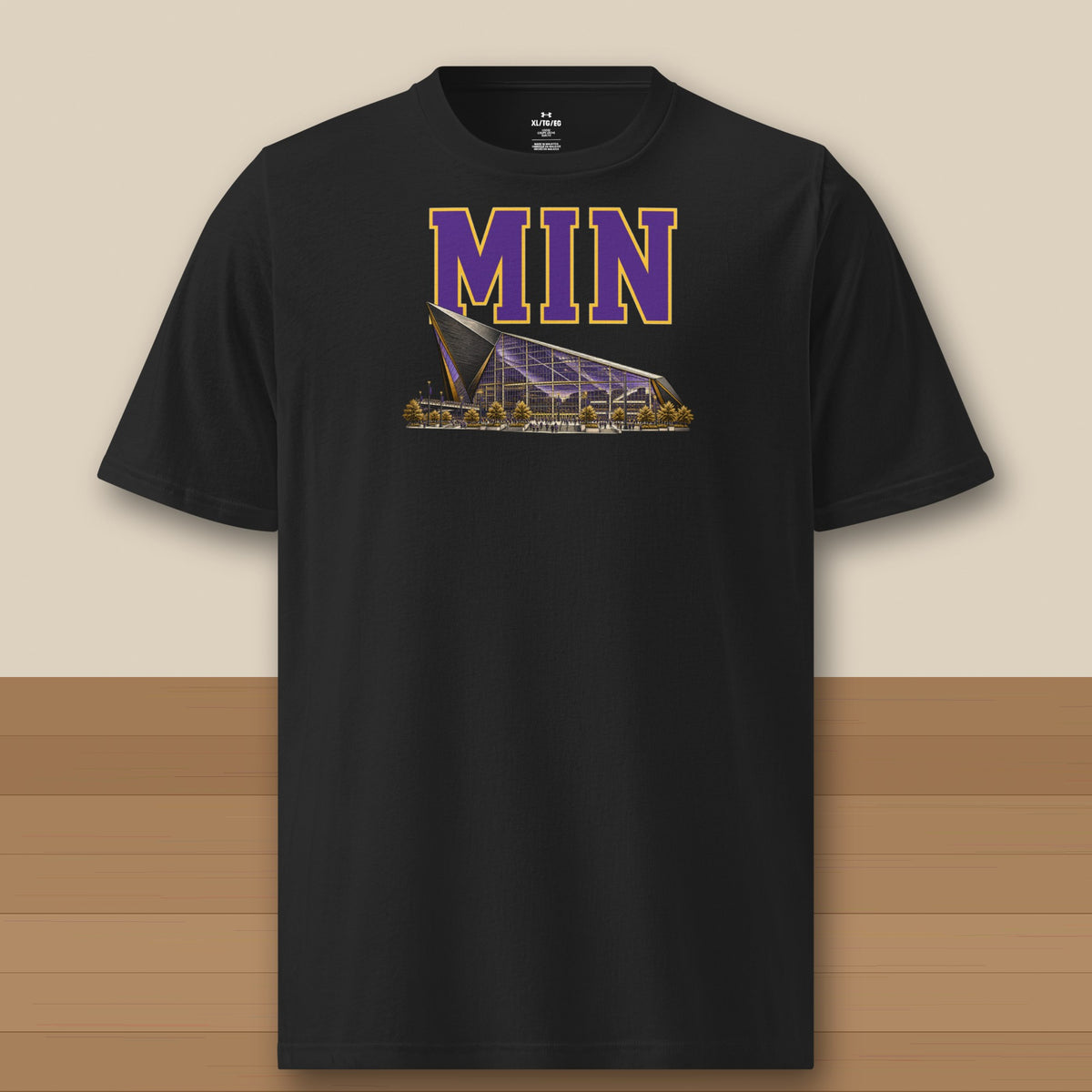 Under Armour Tee · Black · front · Minnesota Home Field Advantage Under Armour tee in black