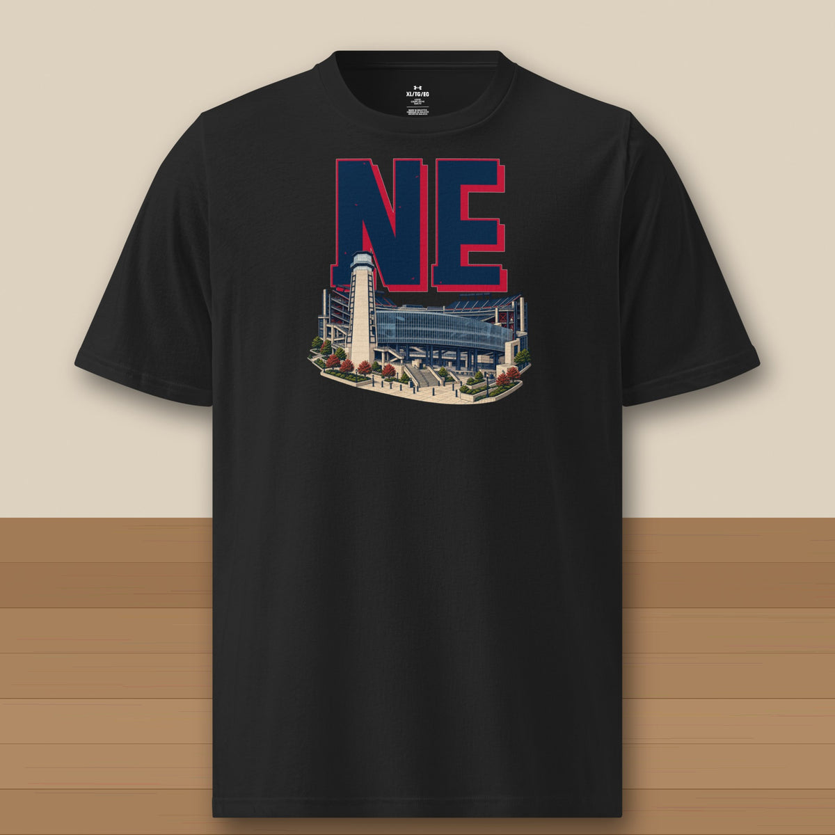 Under Armour Tee · Black · front · New England Home Field Advantage Under Armour tee in black