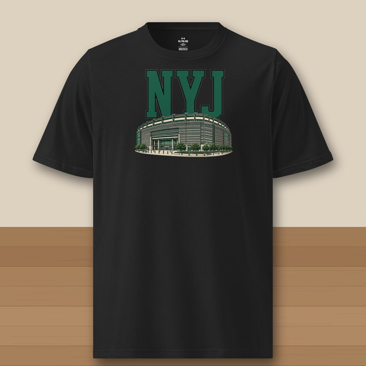 Under Armour Tee · Black · front · New York Green Home Field Advantage Under Armour tee in black