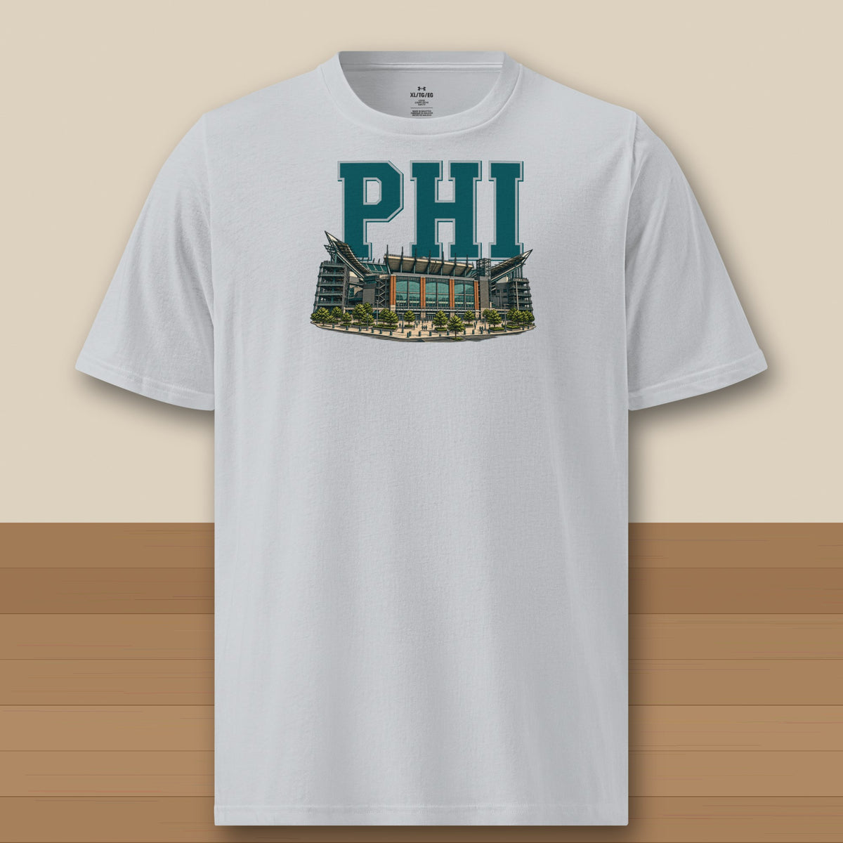 Under Armour Tee · Grey · front · Philadelphia Home Field Advantage Under Armour tee in grey