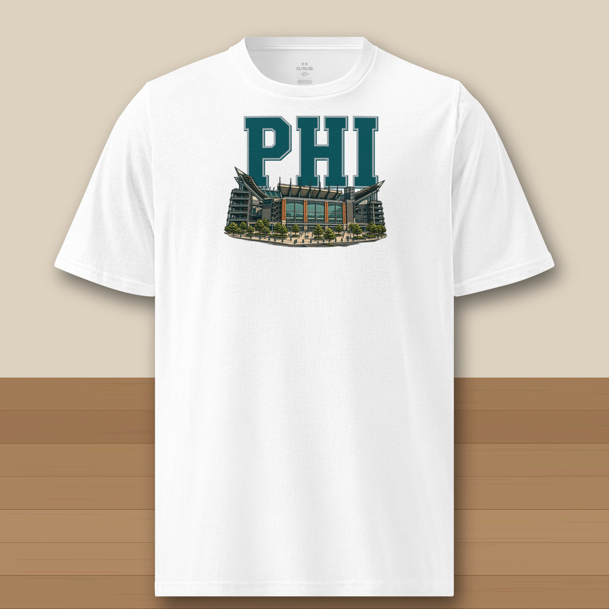Under Armour Tee · White · front · Philadelphia Home Field Advantage Under Armour tee in white