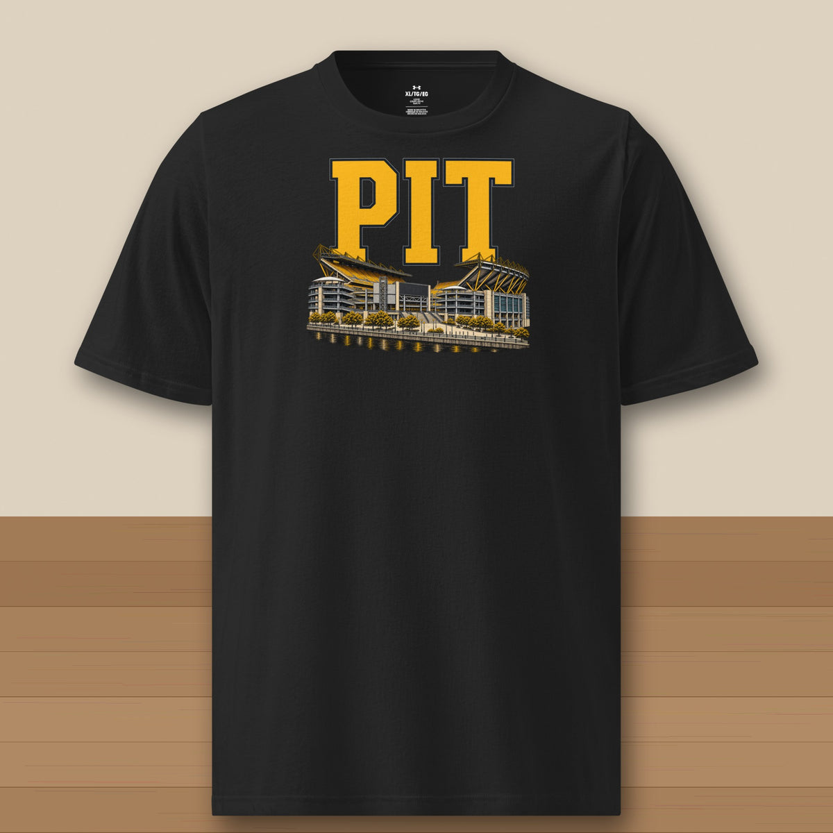 Under Armour Tee · Black · front · Pittsburgh Home Field Advantage Under Armour tee in black