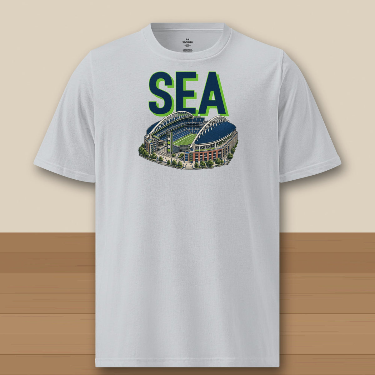 Under Armour Tee · Grey · front · Seattle Home Field Advantage Under Armour tee in grey