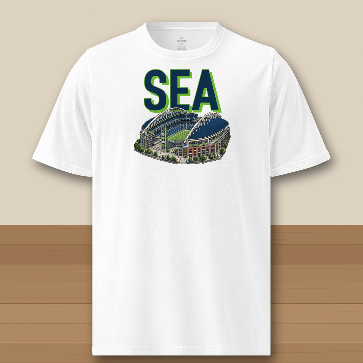Under Armour Tee · White · front · Seattle Home Field Advantage Under Armour tee in white