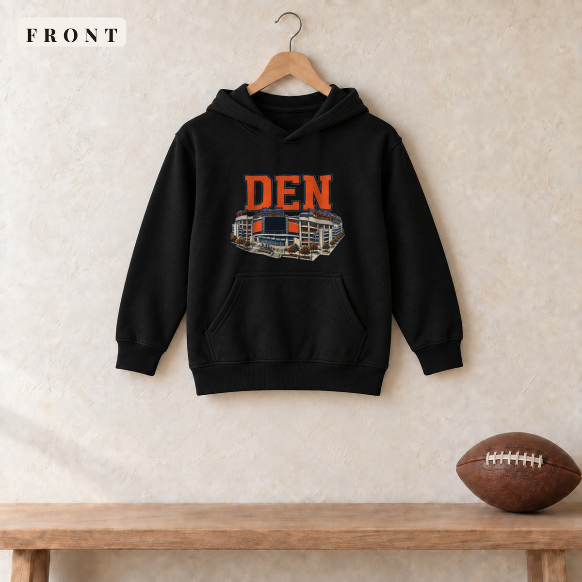 Youth Hoodie · Black · front · Denver Home Field Advantage youth hoodie in black