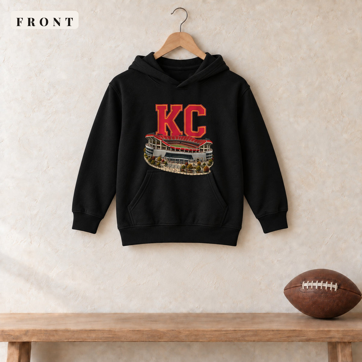 Youth Hoodie · Black · front · Kansas City Home Field Advantage youth hoodie in black
