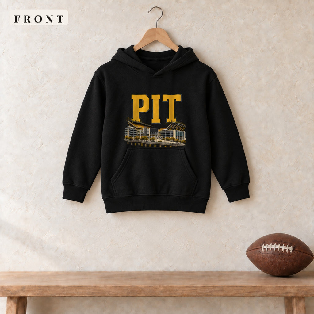 Youth Hoodie · Black · front · Pittsburgh Home Field Advantage youth hoodie in black