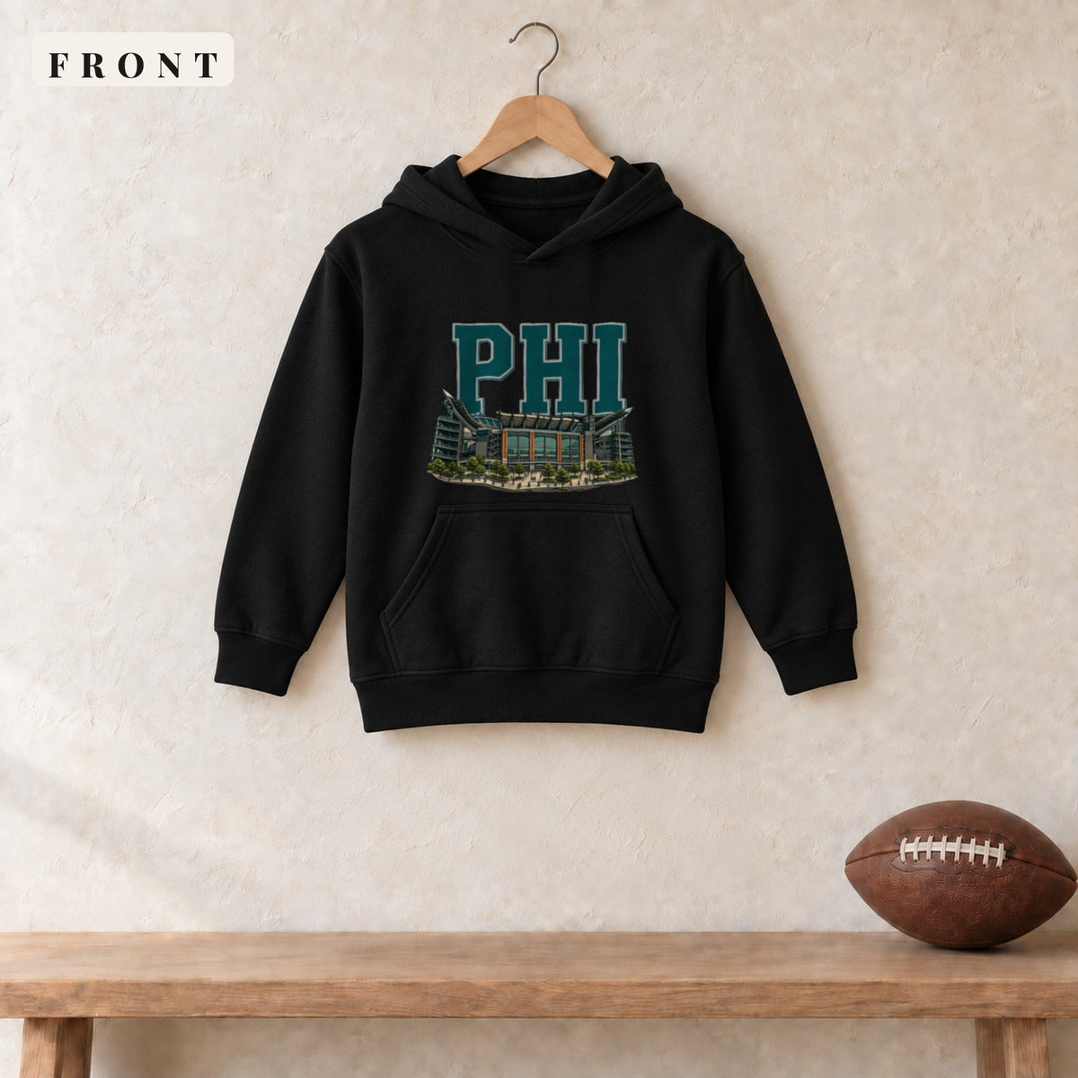 Youth Hoodie · Black · front · Philadelphia Home Field Advantage youth hoodie in black
