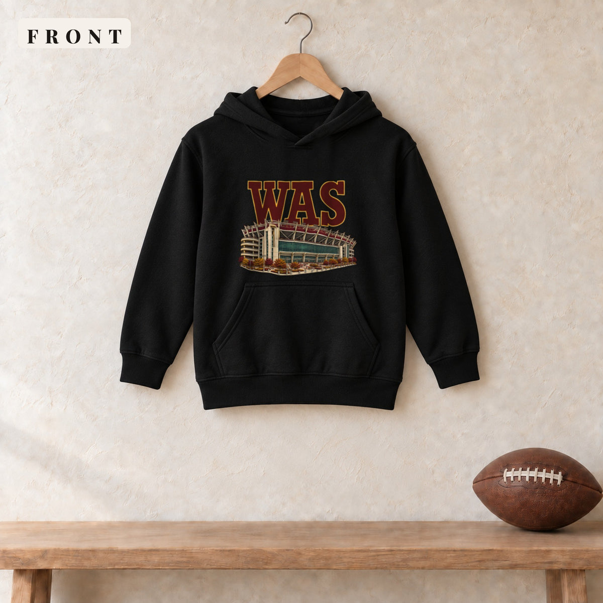 Youth Hoodie · Black · front · Washington Home Field Advantage youth hoodie in black