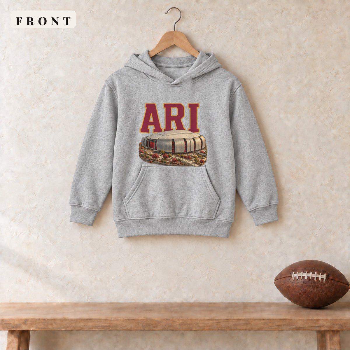 Youth Hoodie · Sport Grey · front · Arizona Home Field Advantage youth hoodie in sport grey