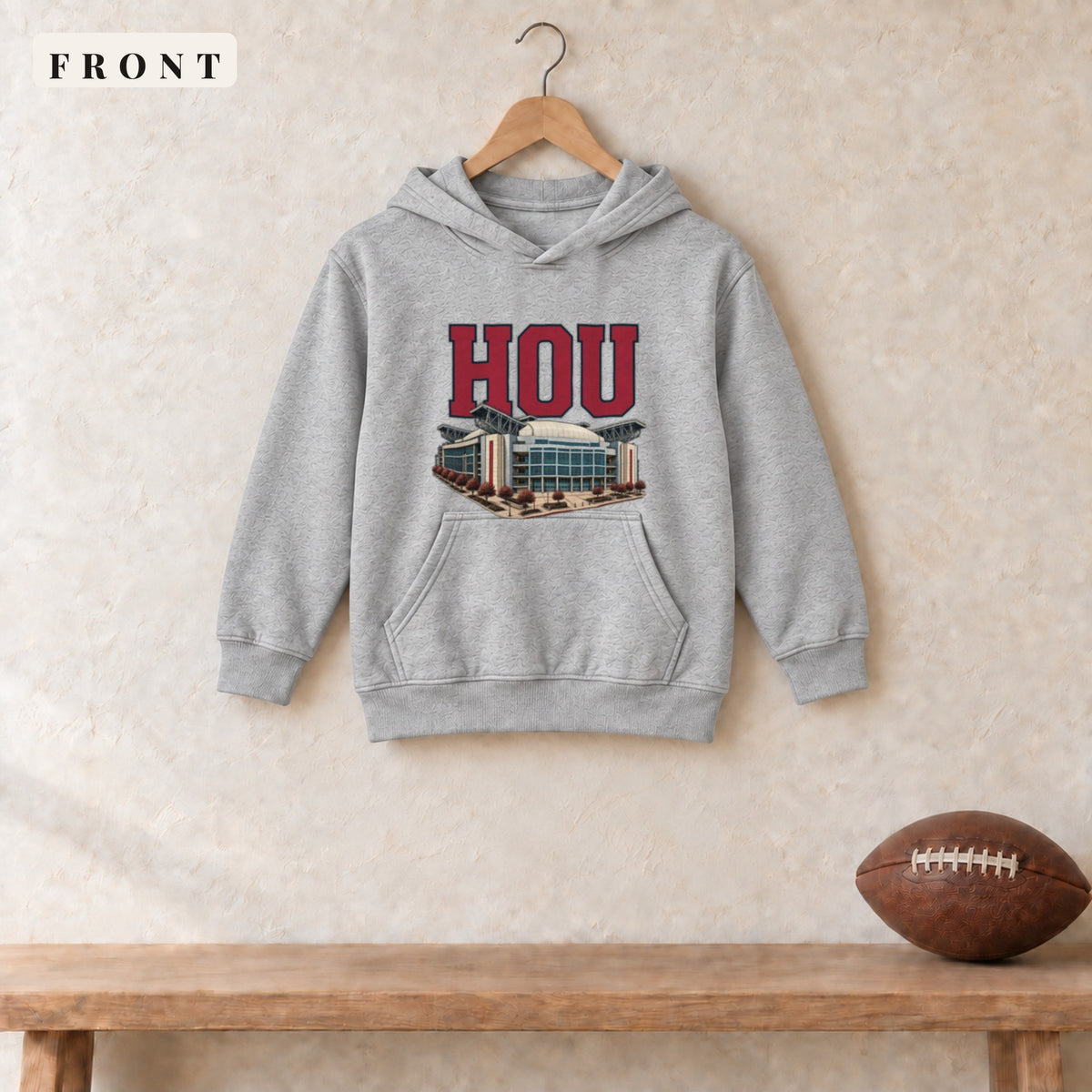 Youth Hoodie · Sport Grey · front · Houston Home Field Advantage youth hoodie in sport grey