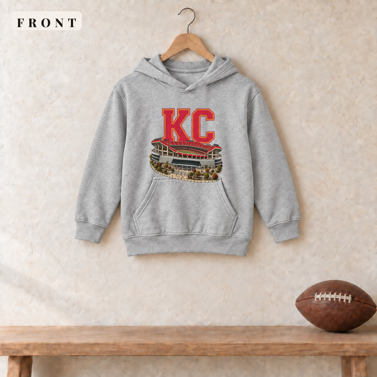 Youth Hoodie · Sport Grey · front · Kansas City Home Field Advantage youth hoodie in sport grey