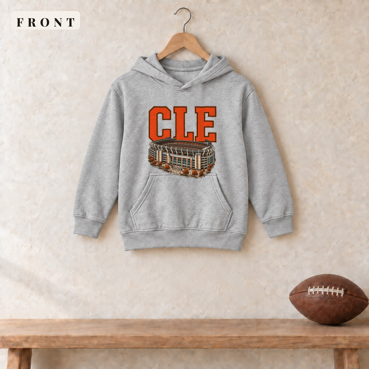Youth Hoodie · Sport Grey · front · Cleveland Home Field Advantage youth hoodie in sport grey
