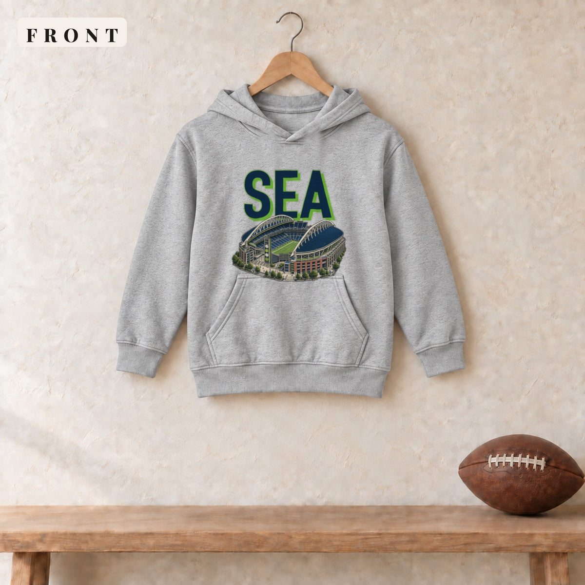 Youth Hoodie · Sport Grey · front · Seattle Home Field Advantage youth hoodie in sport grey