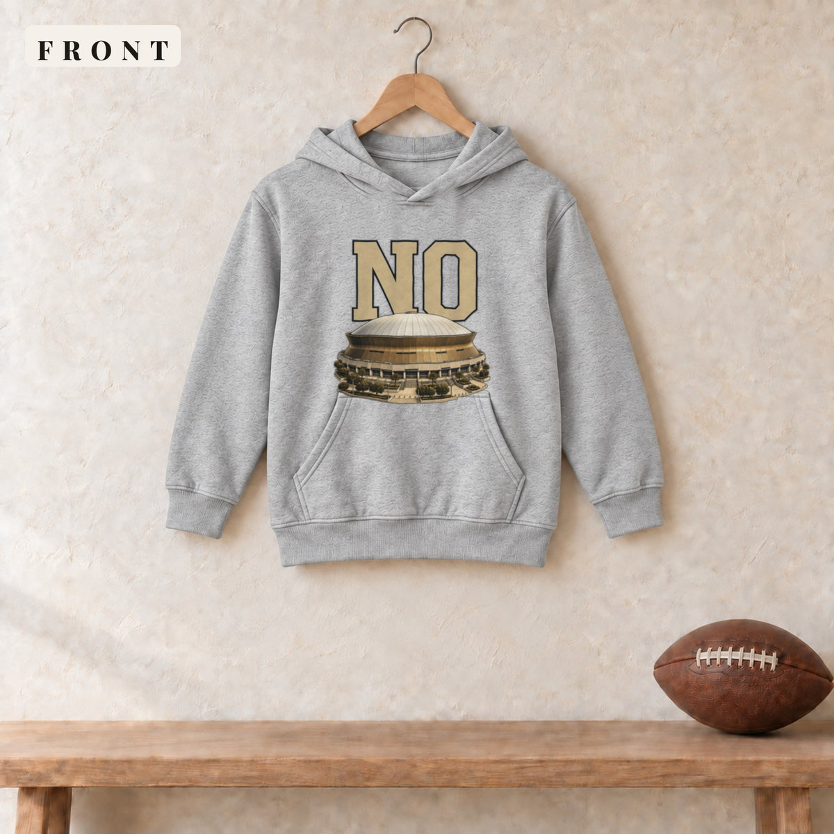 Youth Hoodie · Sport Grey · front · New Orleans Home Field Advantage youth hoodie in sport grey