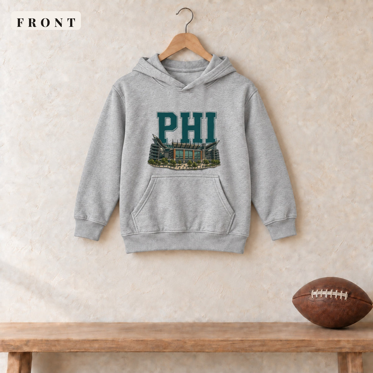 Youth Hoodie · Sport Grey · front · Philadelphia Home Field Advantage youth hoodie in sport grey