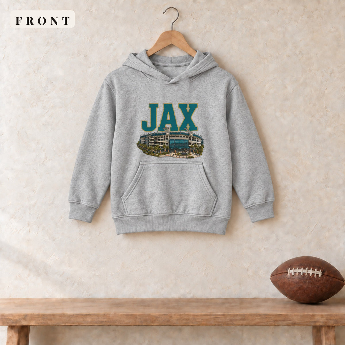 Youth Hoodie · Sport Grey · front · Jacksonville Home Field Advantage youth hoodie in sport grey