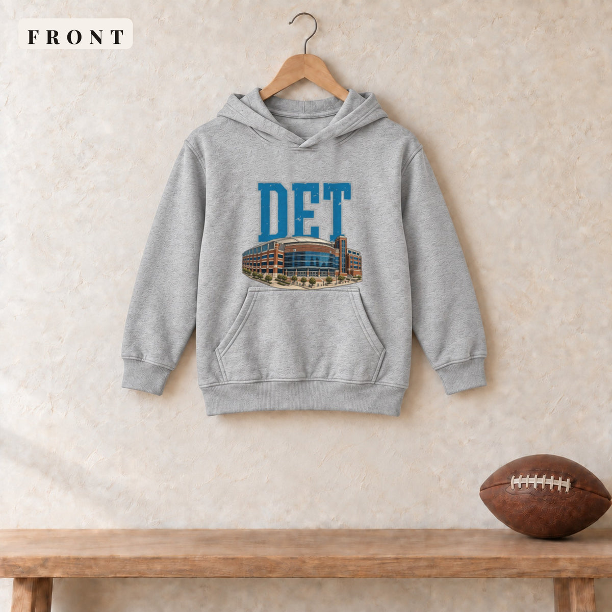 Youth Hoodie · Sport Grey · front · Detroit Home Field Advantage youth hoodie in sport grey