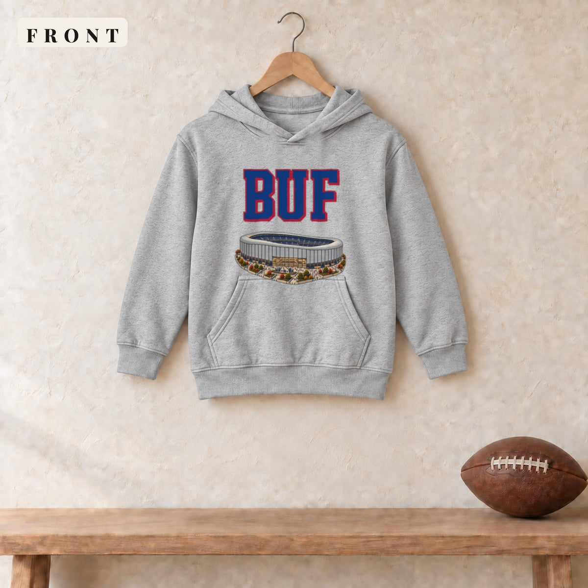 Youth Hoodie · Sport Grey · front · Buffalo Home Field Advantage youth hoodie in sport grey