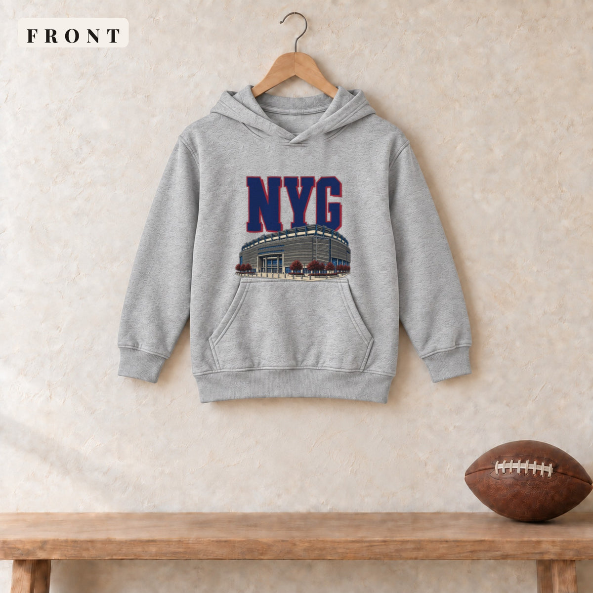 Youth Hoodie · Sport Grey · front · New York Royal Home Field Advantage youth hoodie in sport grey