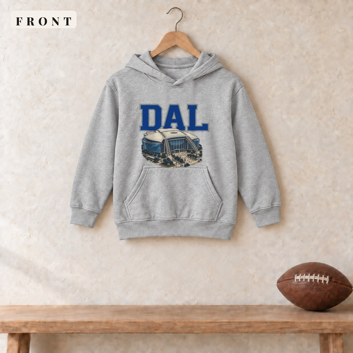 Youth Hoodie · Sport Grey · front · Dallas Home Field Advantage youth hoodie in sport grey