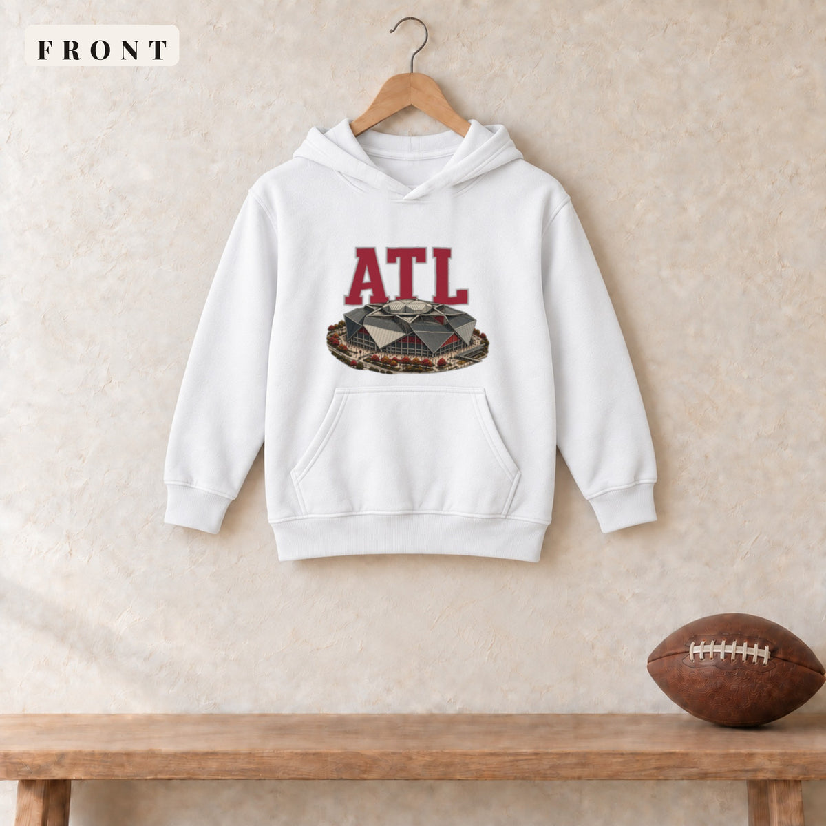Youth Hoodie · White · front · Atlanta Home Field Advantage youth hoodie in white