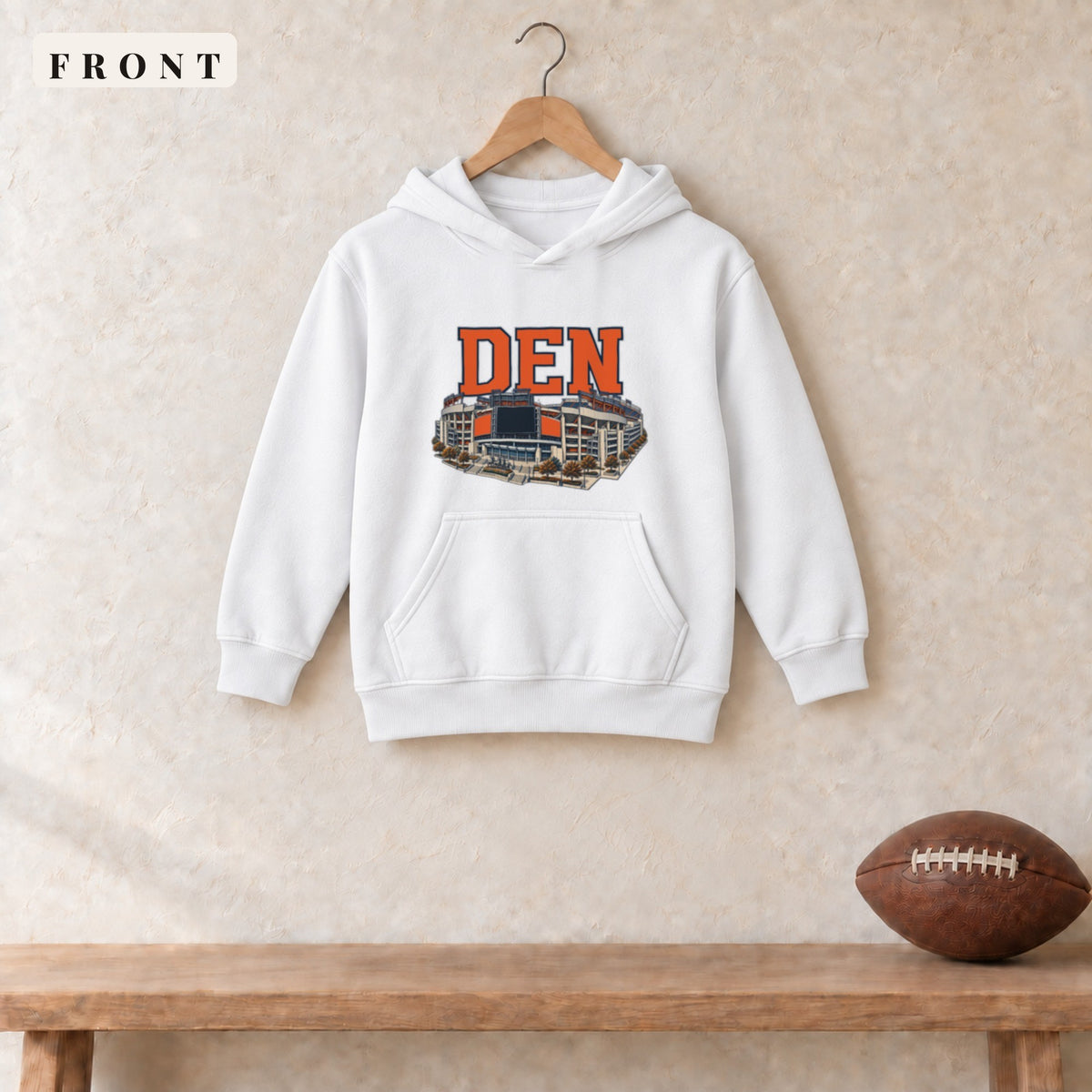 Youth Hoodie · White · front · Denver Home Field Advantage youth hoodie in white