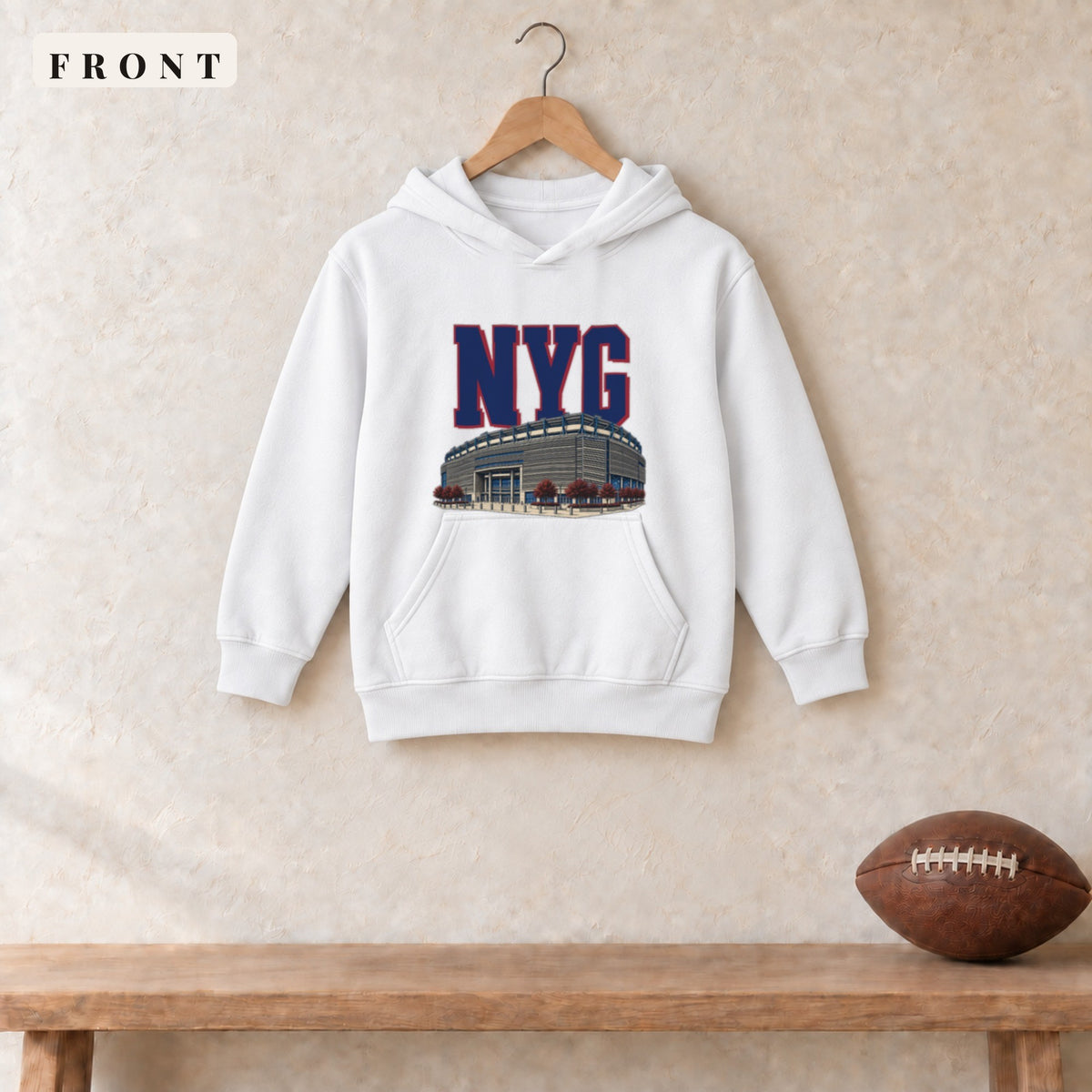 Youth Hoodie · White · front · New York Royal Home Field Advantage youth hoodie in white