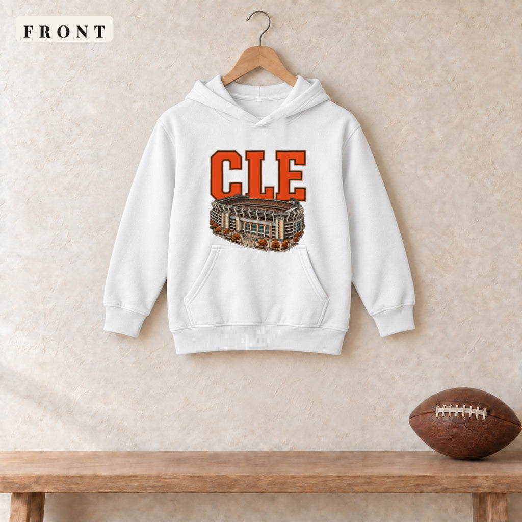 Youth Hoodie · White · front · Cleveland Home Field Advantage youth hoodie in white