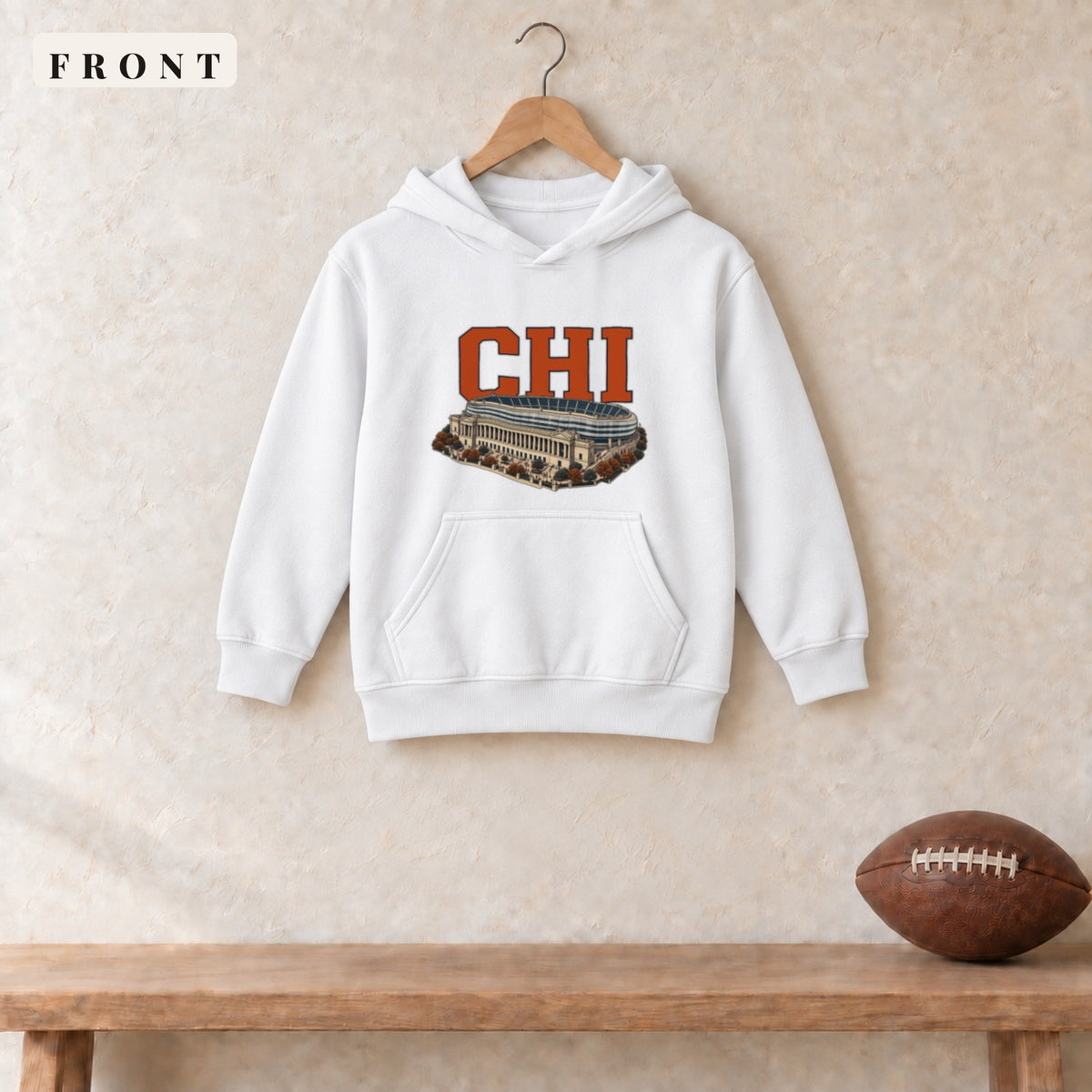 Youth Hoodie · White · front · Chicago Home Field Advantage youth hoodie in white