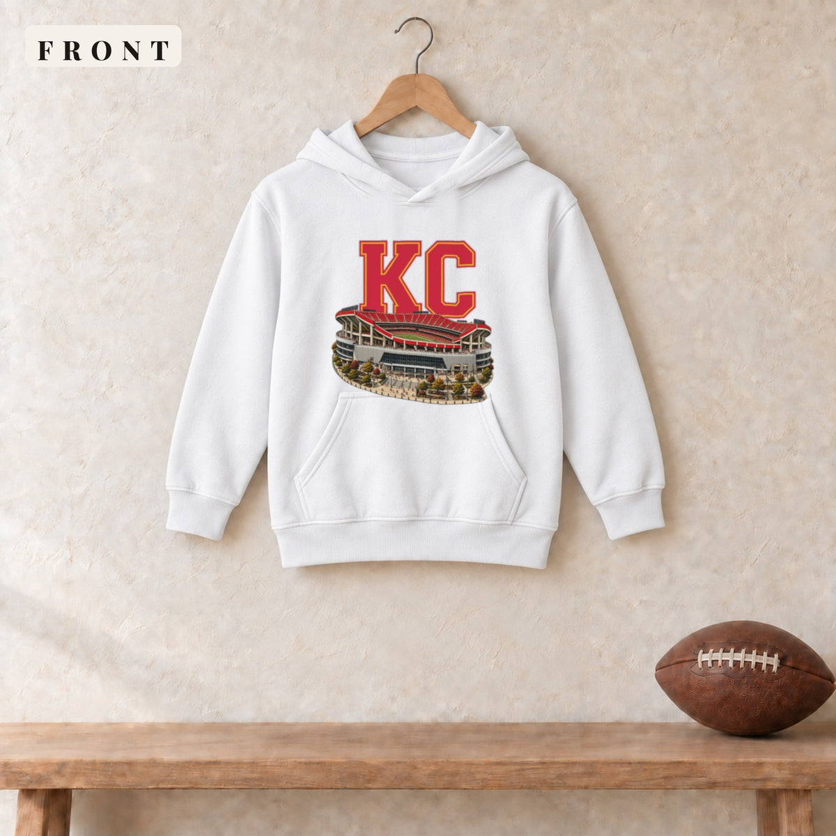 Youth Hoodie · White · front · Kansas City Home Field Advantage youth hoodie in white