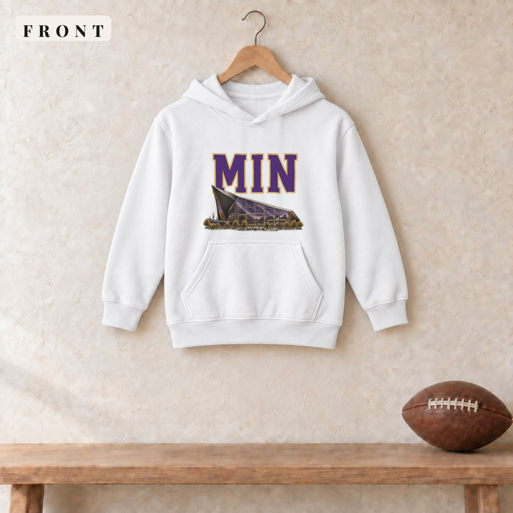 Youth Hoodie · White · front · Minnesota Home Field Advantage youth hoodie in white
