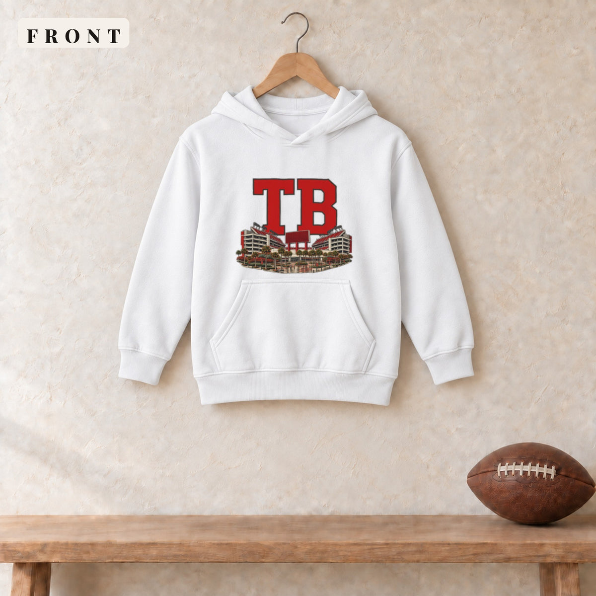 Youth Hoodie · White · front · Tampa Bay Home Field Advantage youth hoodie in white