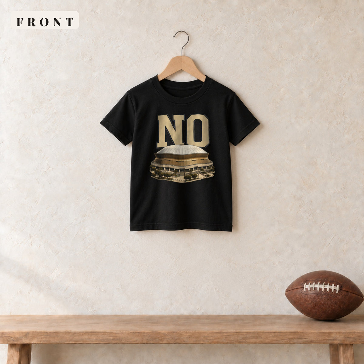 Youth Tee · Black · front · New Orleans Home Field Advantage youth tee in black
