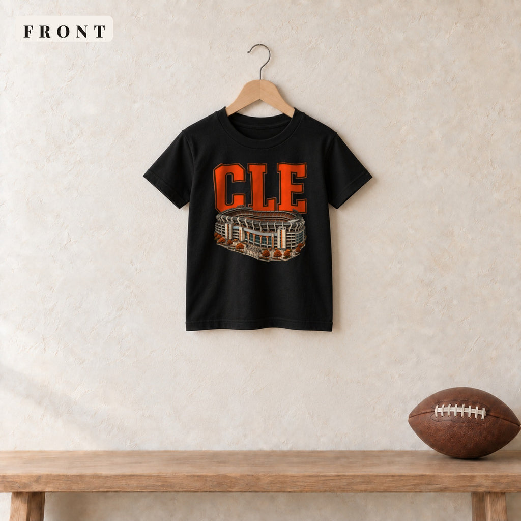Youth Tee · Black · front · Cleveland Home Field Advantage youth tee in black