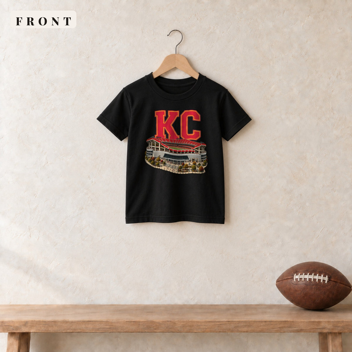 Youth Tee · Black · front · Kansas City Home Field Advantage youth tee in black