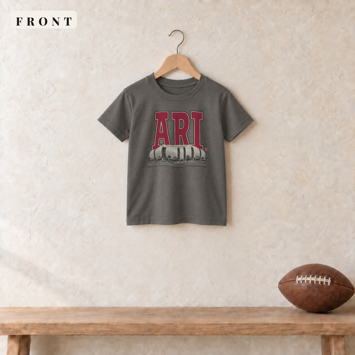 Youth Tee · Charcoal · front · Arizona Blueprint City youth tee in charcoal