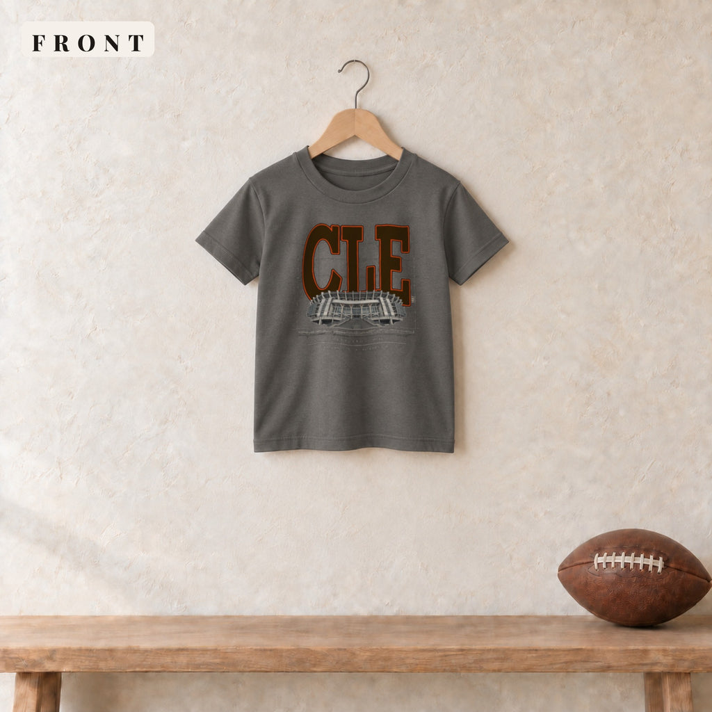 Youth Tee · Charcoal · front · Cleveland Blueprint City youth tee in charcoal