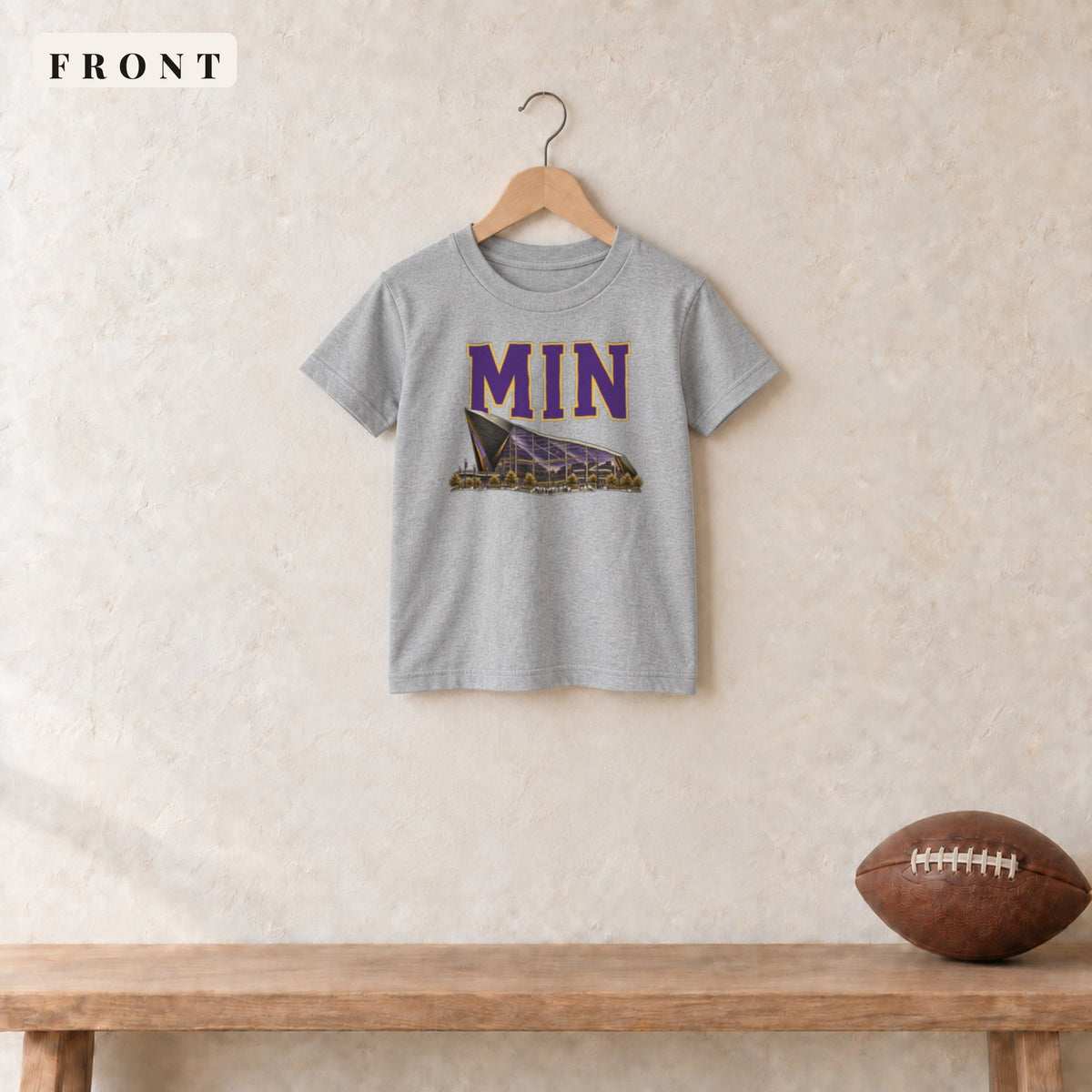 Youth Tee · Sport Grey · front · Minnesota Home Field Advantage youth tee in sport grey