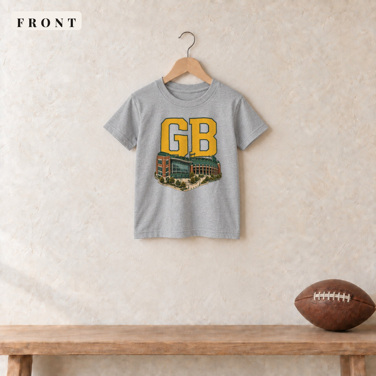 Youth Tee · Sport Grey · front · Green Bay Home Field Advantage youth tee in sport grey