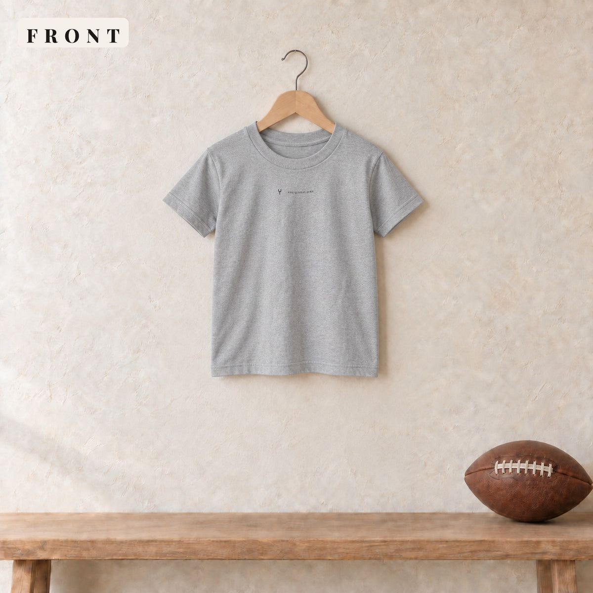Youth Tee · Sport Grey · front · The Sunday Acre Logo youth tee in sport grey