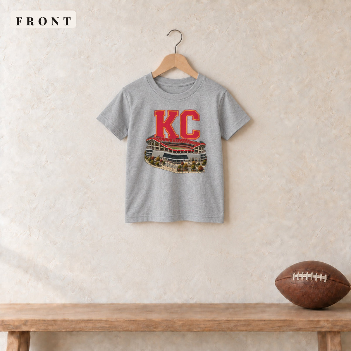 Youth Tee · Sport Grey · front · Kansas City Home Field Advantage youth tee in sport grey